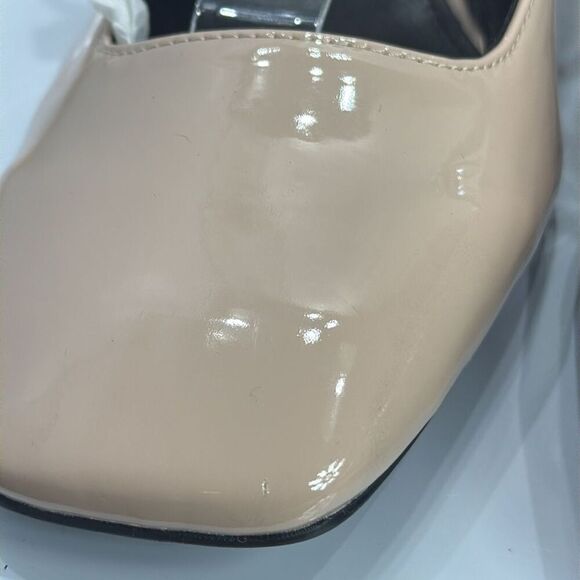(A2) Zara Beige/Tan Multi Strap Square Toe Patent Leather Mary Jane Shoes,US40/9 - Picture 10 of 13